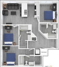 3BR/3BA - Premium Private floor plan